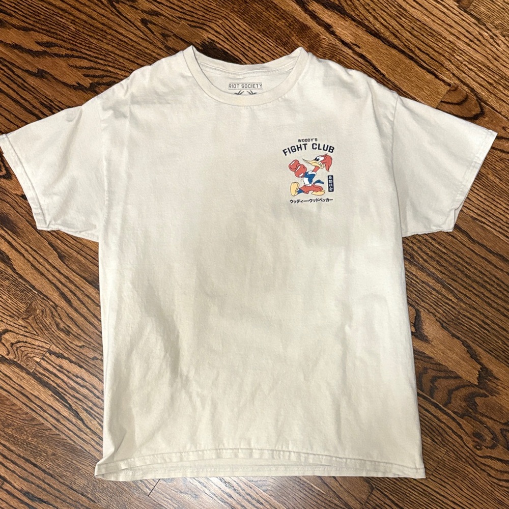 Riot Society Cream Cotton T-Shirt